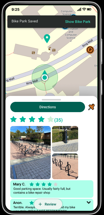 Pin bike park screen